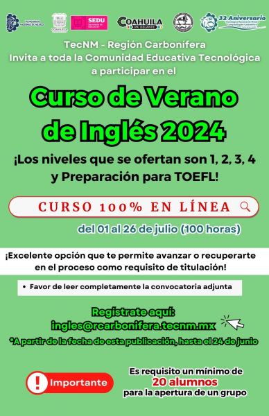 Inscríbete a los Cursos de Verano de Inglés 2024 100% en línea