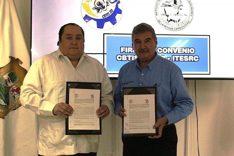 Convenio de Colaboración y de becas entre el TecNM Región Carbonífera y el CBTIS No. 20 