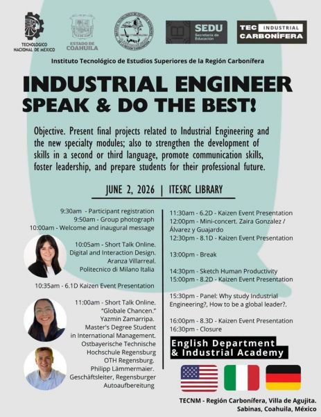 GRAN ÉXITO EN EL EVENTO "INGENIERÍA INDUSTRIAL: ¡HABLA Y HAZ LO MEJOR!"